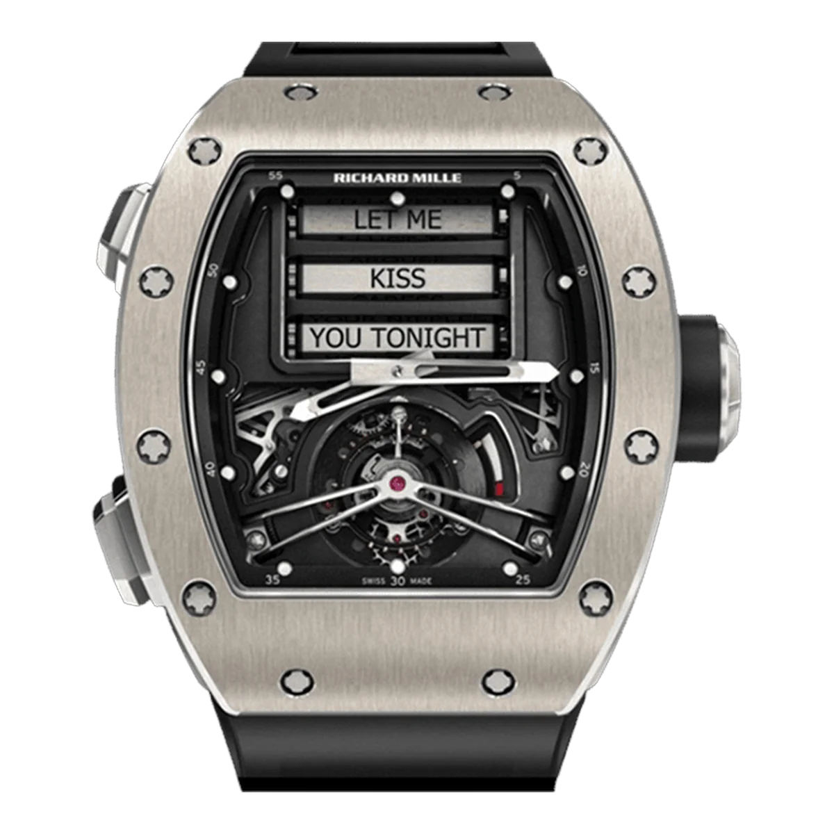 Richard Mille Rm 69 Ti Erotica Manual Winding Tourbillon 50Mm X 42.70Mm Titanium Black Rubber Straps Men's Watch