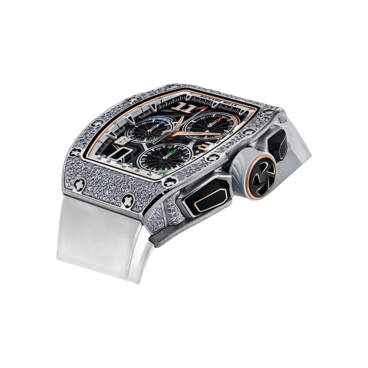 Richard Mille RM 72-01 Lifestyle Flyback Chronograph White Gold Diamond Bezel Skeleton Dial 47mm Men's Watch – additional product photo 2
