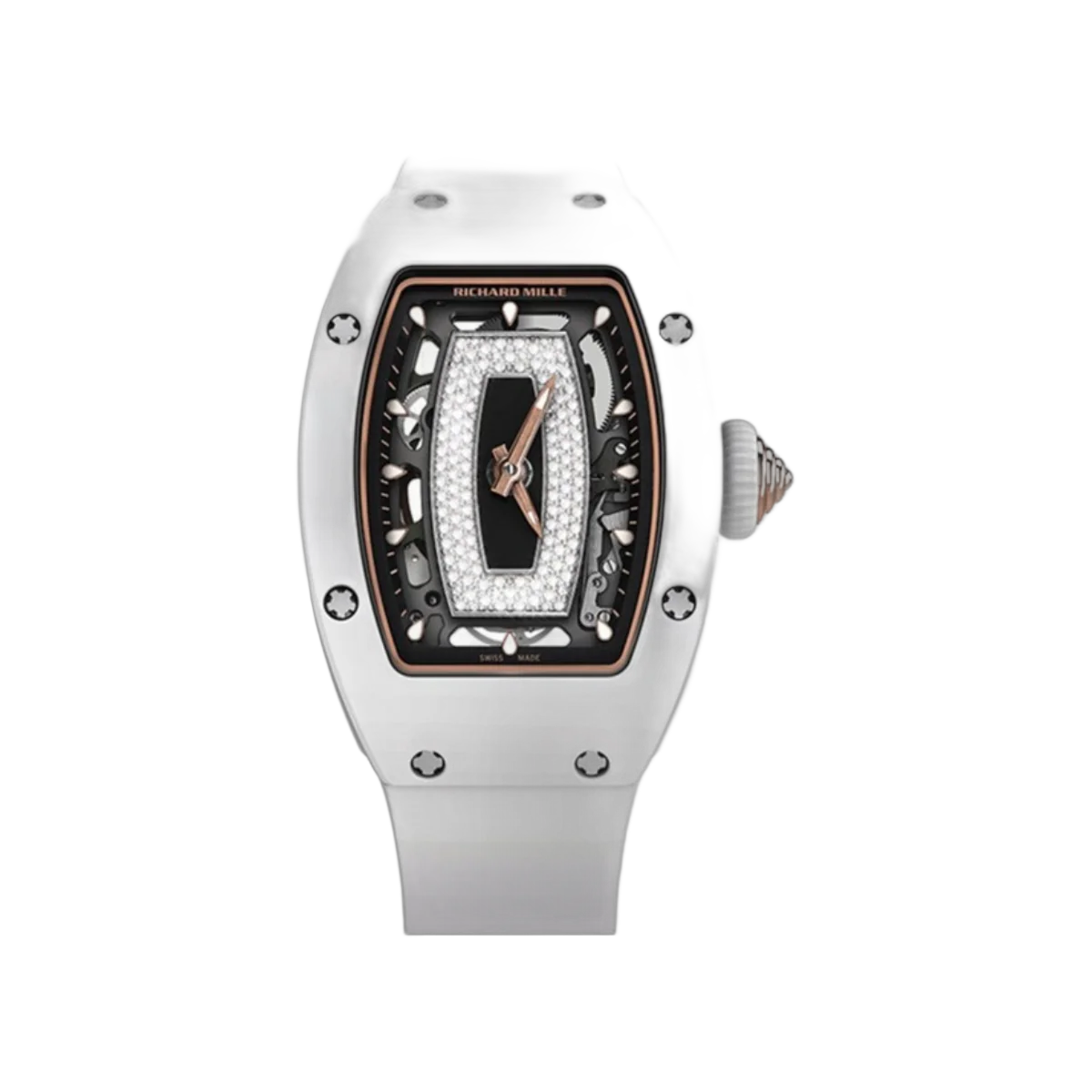 Richard Mille RM07-01 White Ceramic White Rubber Straps