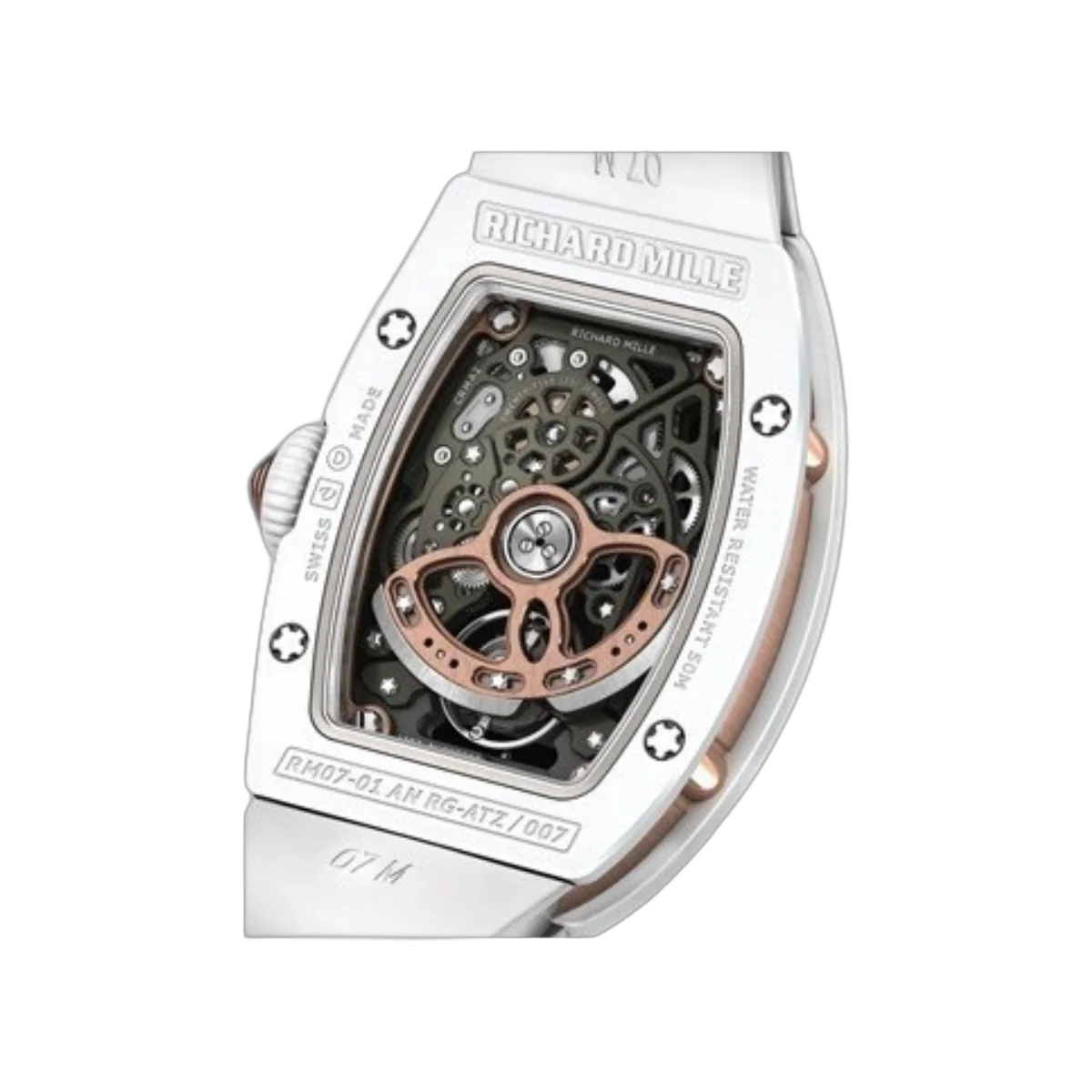 Richard Mille RM07-01 White Ceramic White Rubber Straps – additional product photo 3