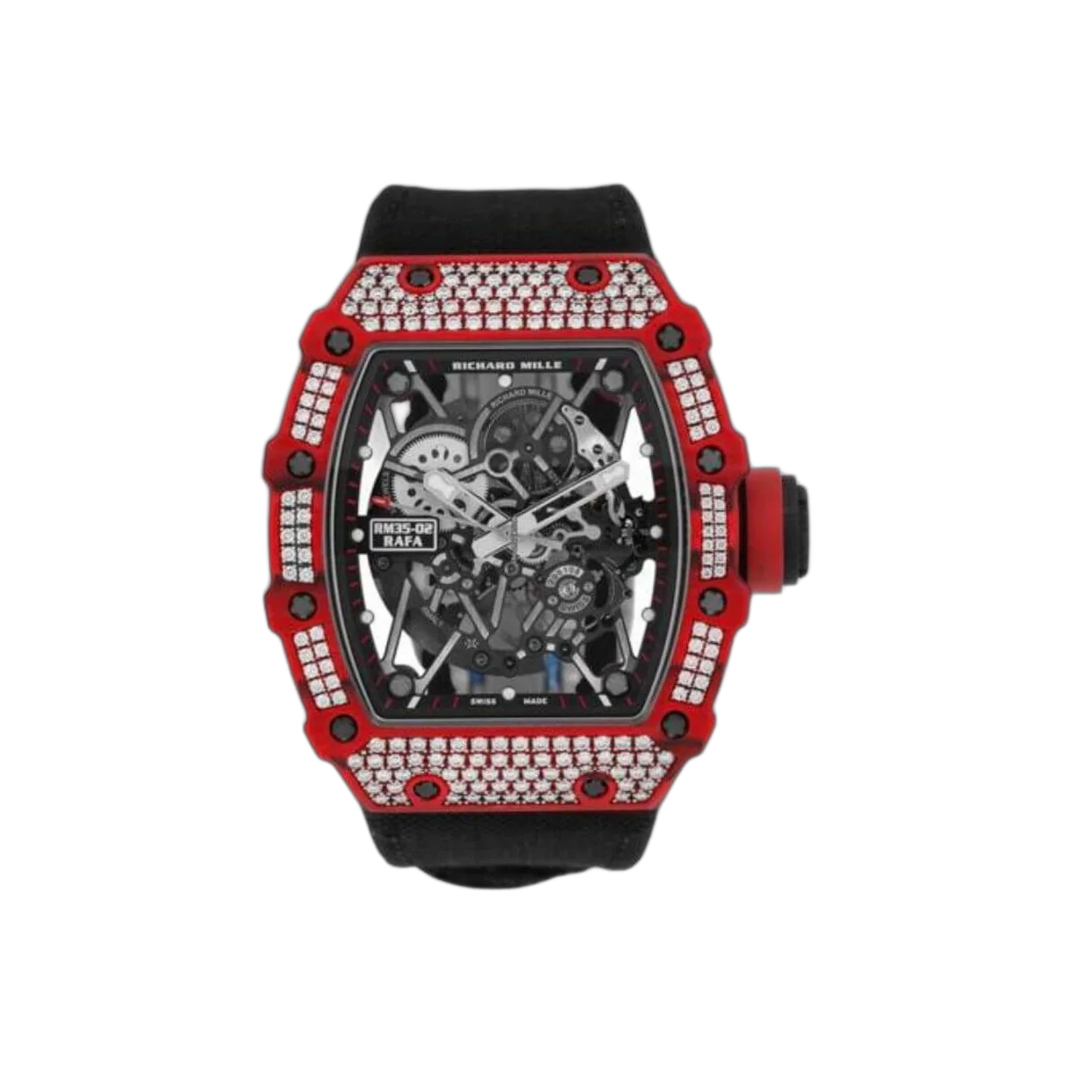 Richard Mille RM35-02 Rafael Nadal Diamond Red Quartz TPT Skeleton Dial