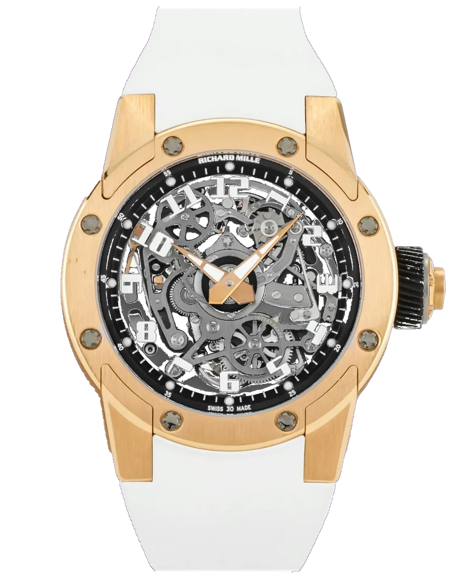 Richard Mille RM 63-01 Dizzy Hands Skeleton Automatikaufzug 18K Roségold & Titan Schwarzes Kautschukarmband