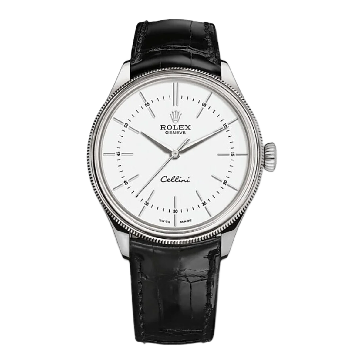Rolex Cellini M50509-0016 39Mm Stainless Steel White Dial 18 Ct White Gold