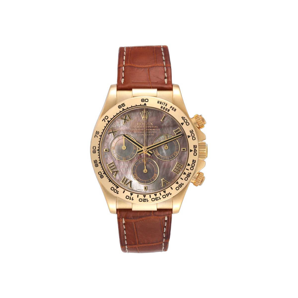 Rolex Cosmograph Daytona 116518 Yellow Gold 40mm MOP Dial Men's Watch