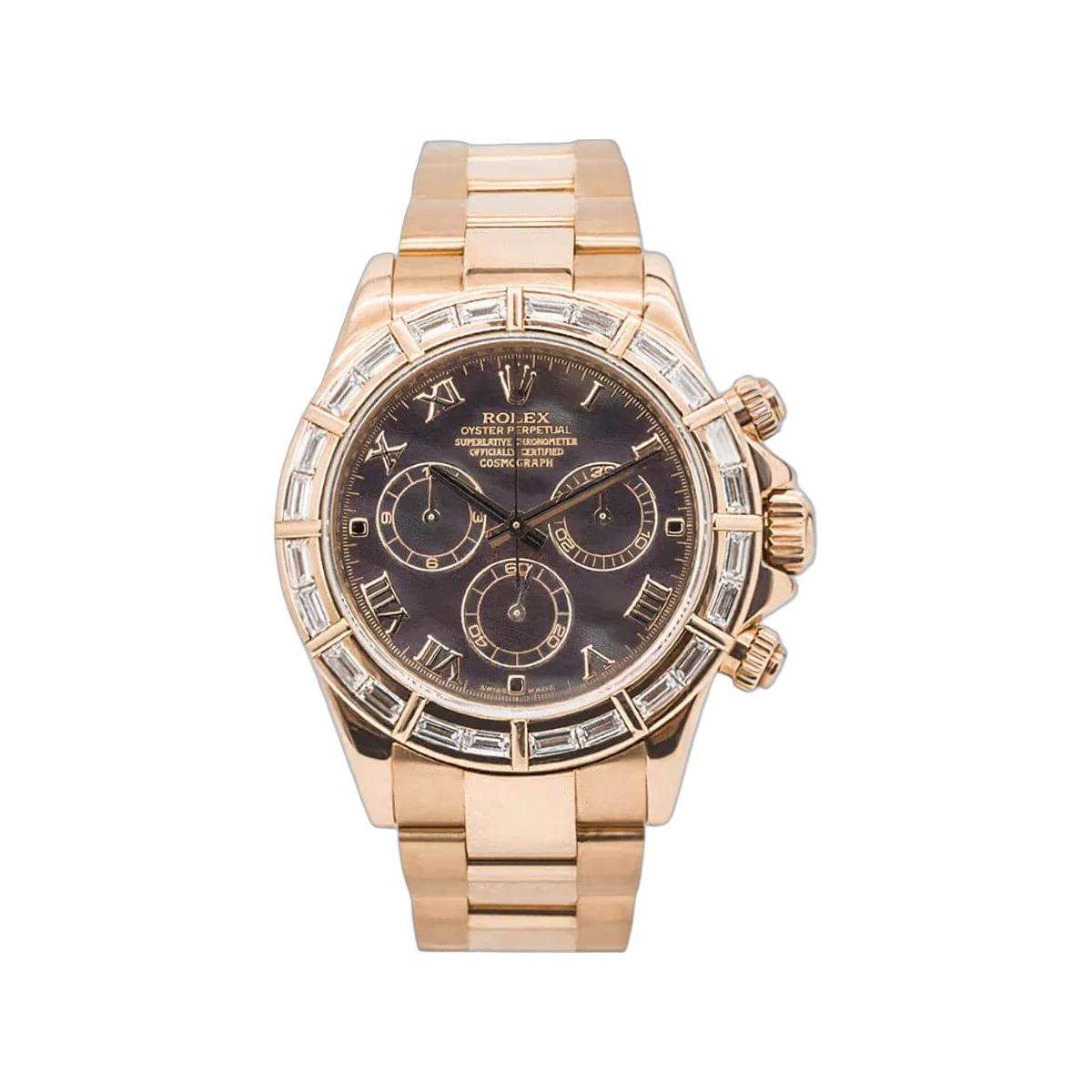 Rolex Cosmograph Daytona 116568BR Yellow Gold MOP Roman Dial