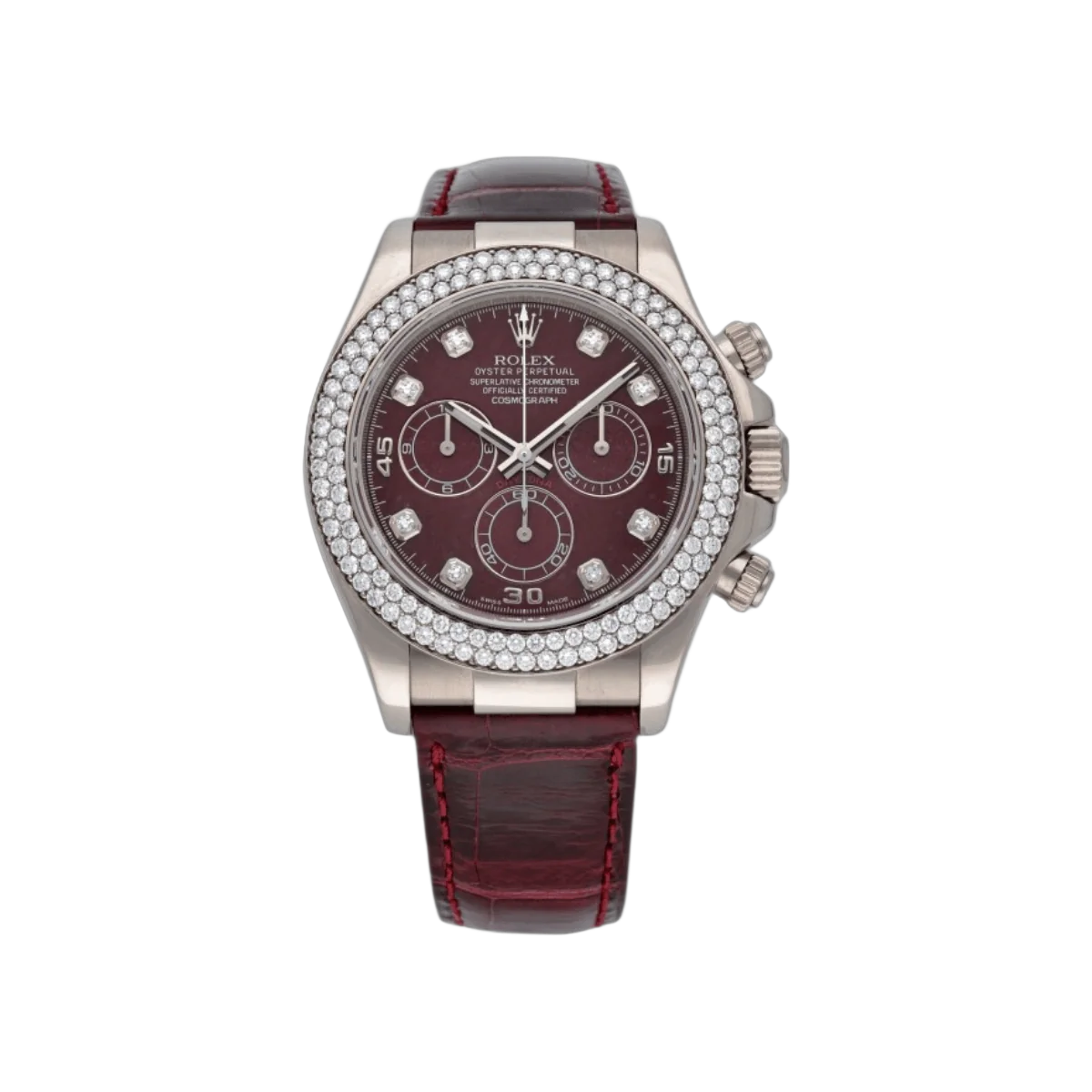 Rolex Cosmograph Daytona 116589RBR Gross Diamond Set Bezel Rubellite Dial Mens Watch