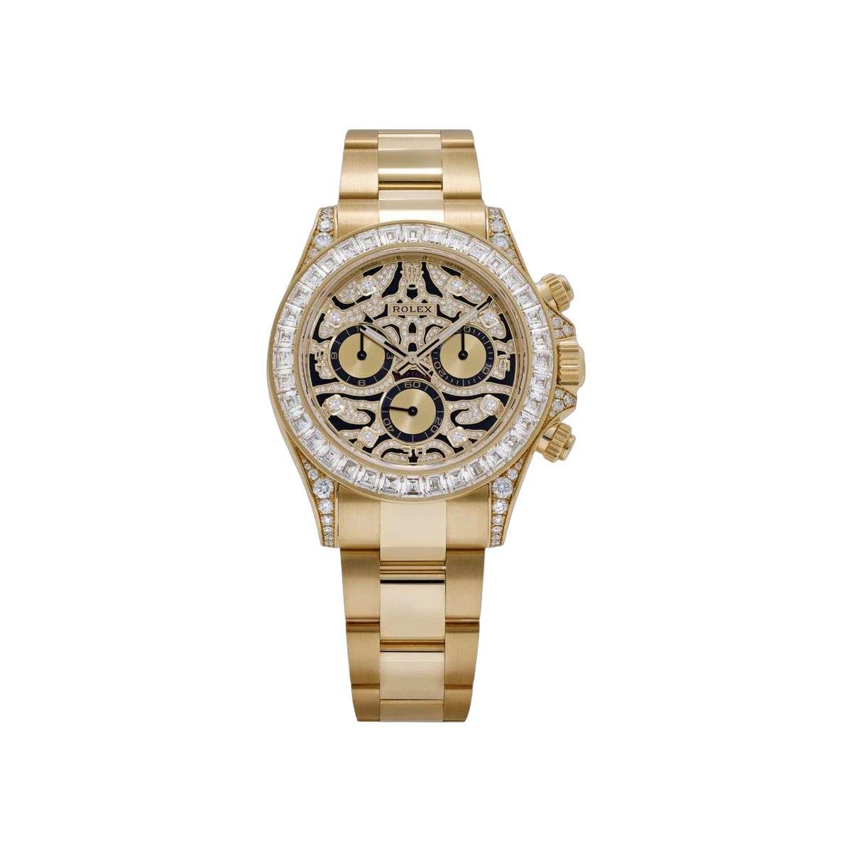 Rolex Cosmograph Daytona 116598TBR Eye of the Tiger Yellow Gold Diamond Bezel 40mm Men's Watch