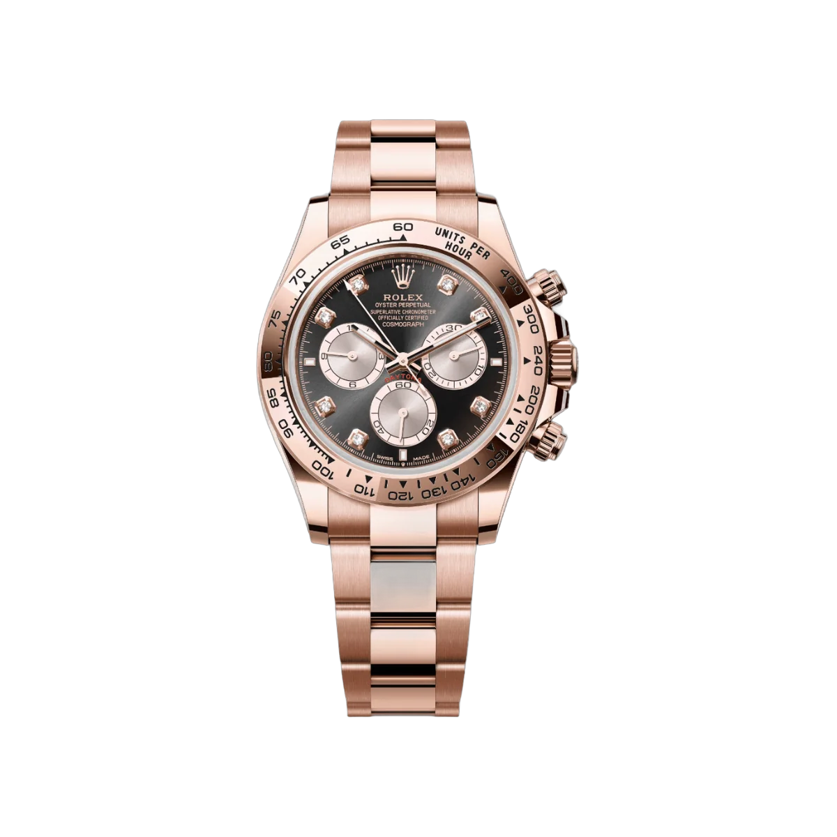Rolex Cosmograph Daytona 126505-0002 Rose Gold With Diamonds Black Dial