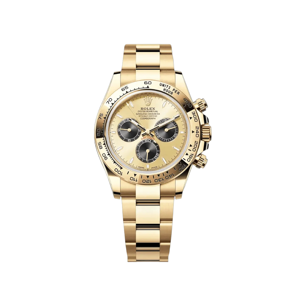Rolex Cosmograph Daytona 126508-0006 Yellow Gold Oyster Bracelet Champagne Stick Dial