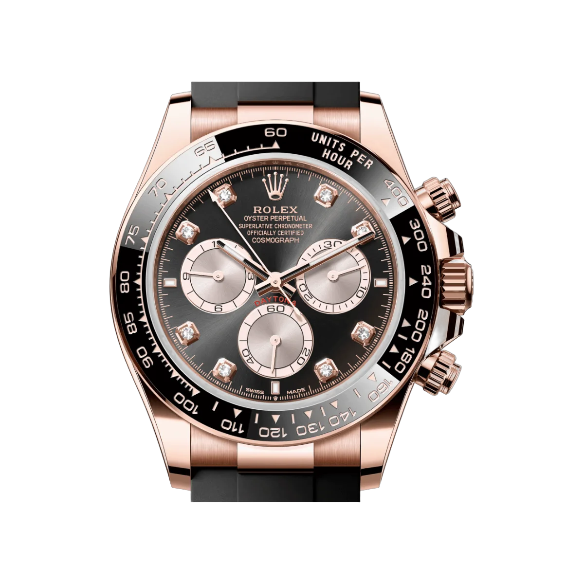 Rolex Cosmograph Daytona 126515LN-0004 Rose Gold Black Rubber And Black Diamond Dial – additional product photo 3