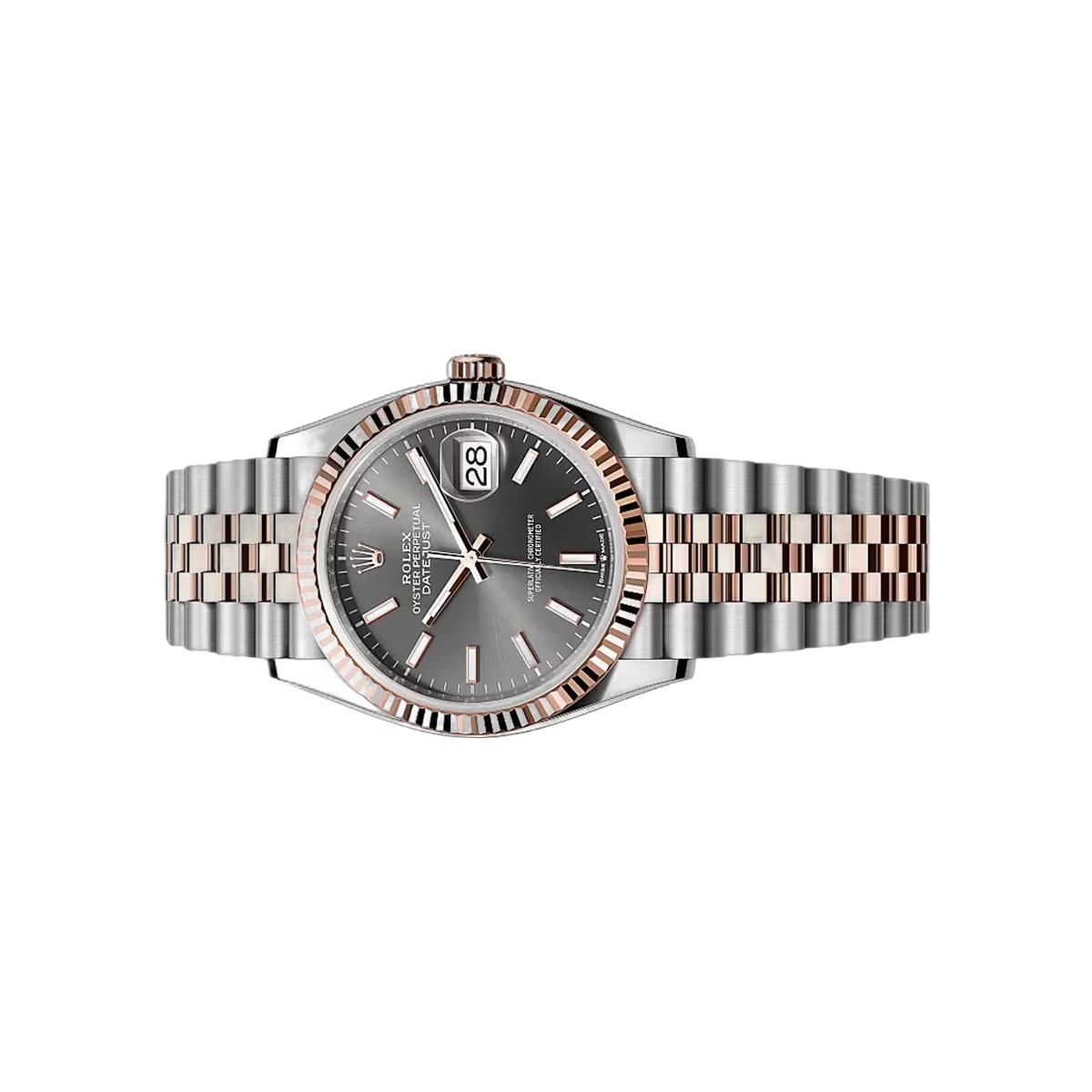 Rolex Datejust 126231-0013 Steel & Rose Gold Fluted Bezel 36mm Slate Dial Ladies Watch – additional product photo 2