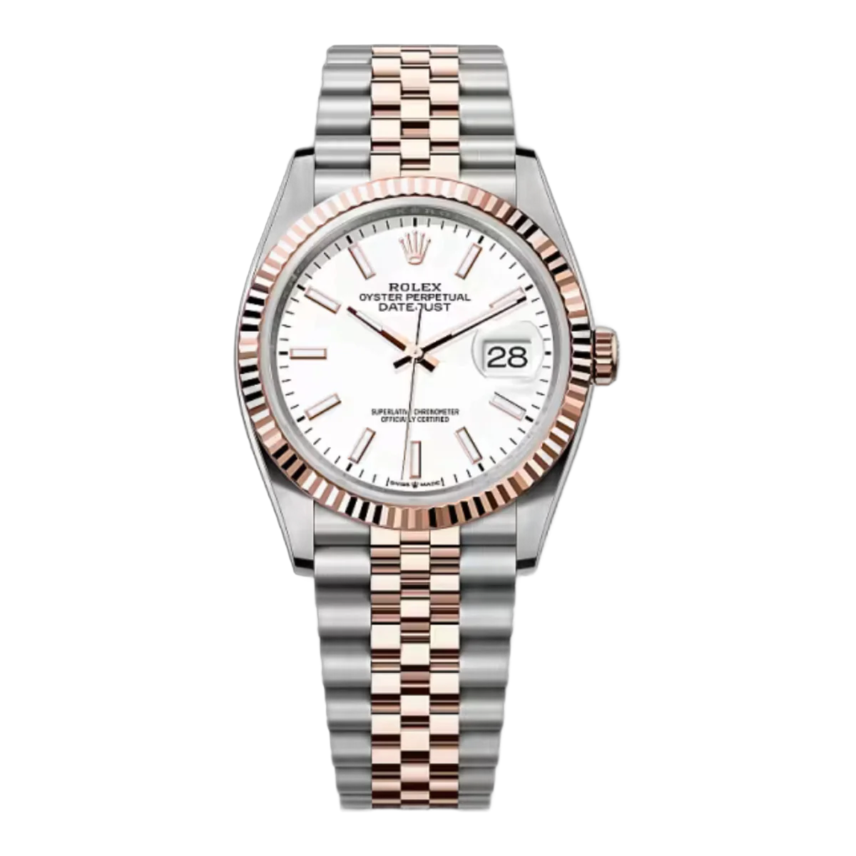 Rolex Datejust 126231-0017 Oystersteel-Everose Gold White Dial 36mm Women’s Watch