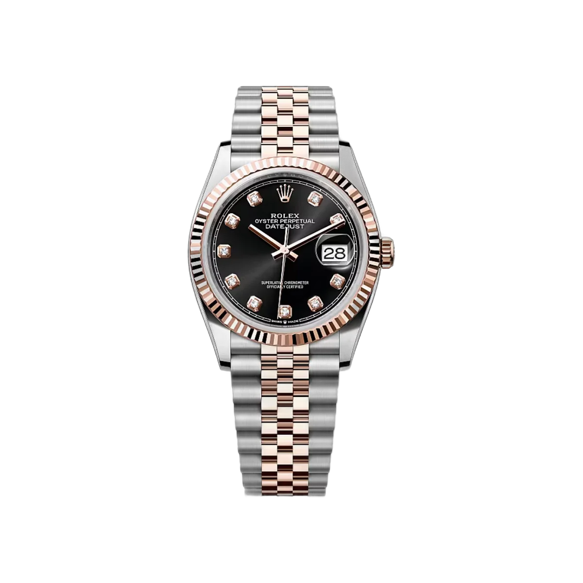 Rolex Datejust 126231-0019 Oystersteel-Everose Gold Bright Black Dial 36mm Women’s Watch