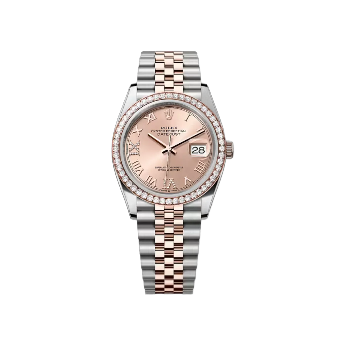 Rolex Datejust 126281RBR-0015 Everose Gold-Diamonds Rose Dial 36mm Women’s Watch