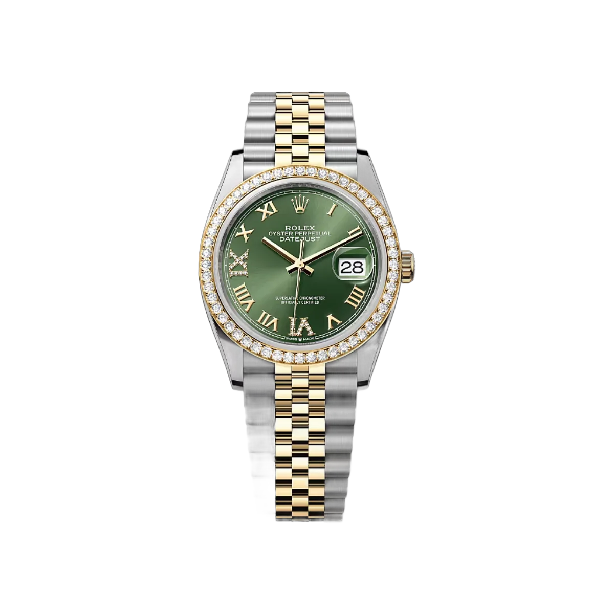 Rolex Datejust 126283RBR-0011 Oystersteel-Yellow Gold Olive Green Dial 36mm Women’s Watch
