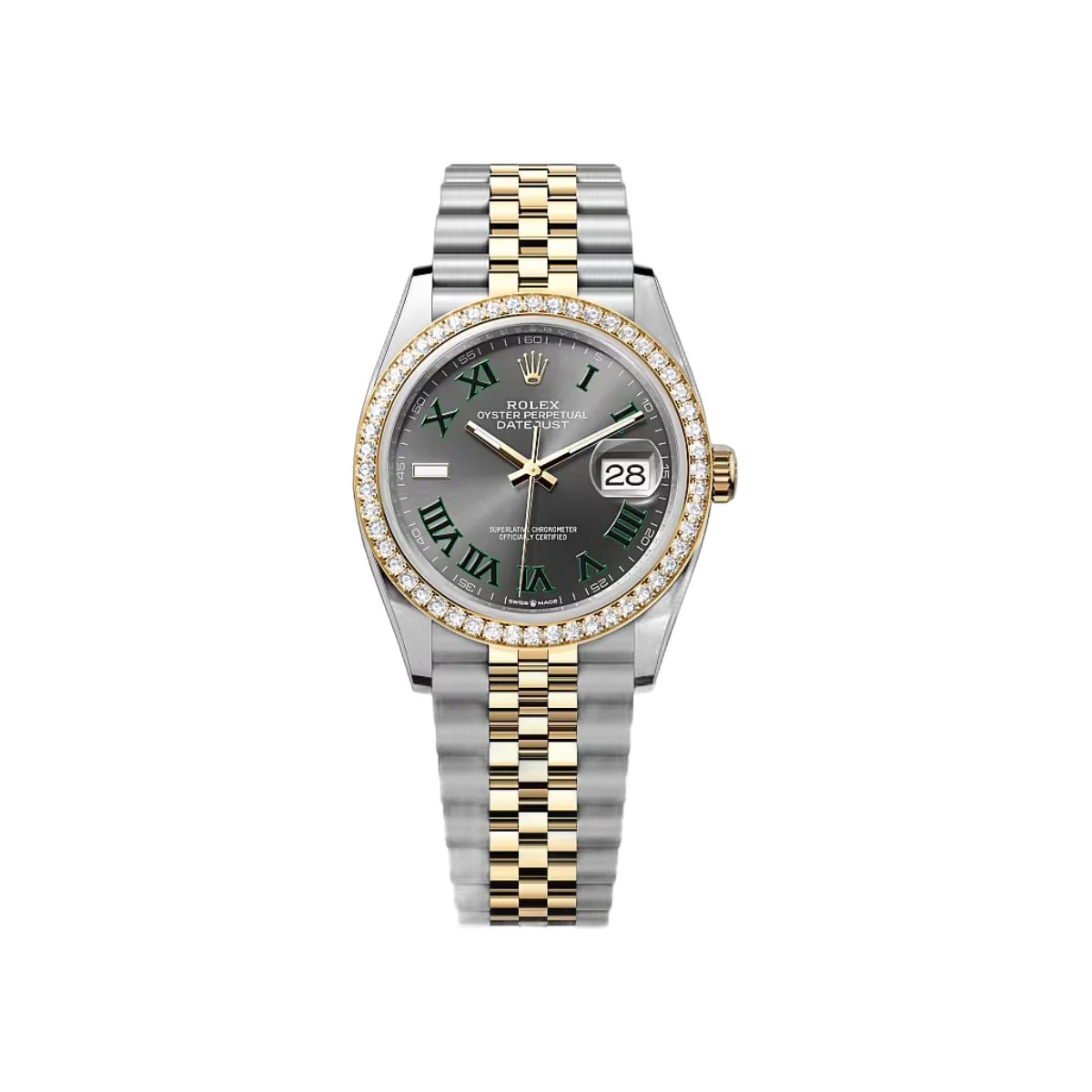 Rolex Datejust 126283RBR-0021 Oystersteel-Yellow Gold Slate Dial 36mm Women’s Watch