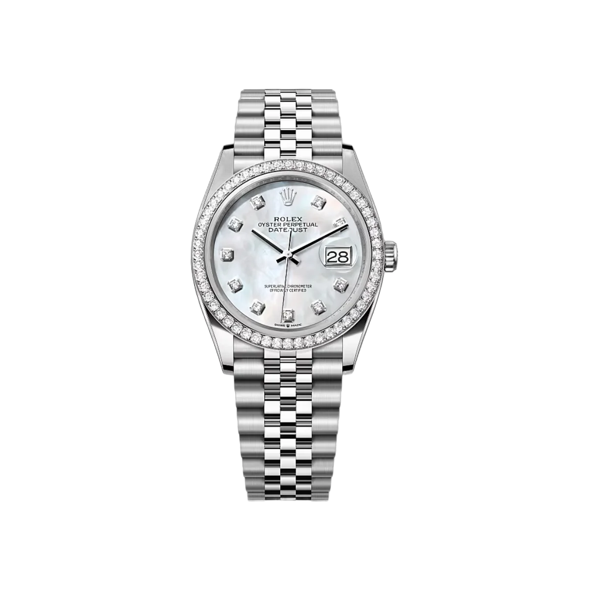 Rolex Datejust 126284RBR-0011 White Gold MOP Dial 36mm Women’s Watch