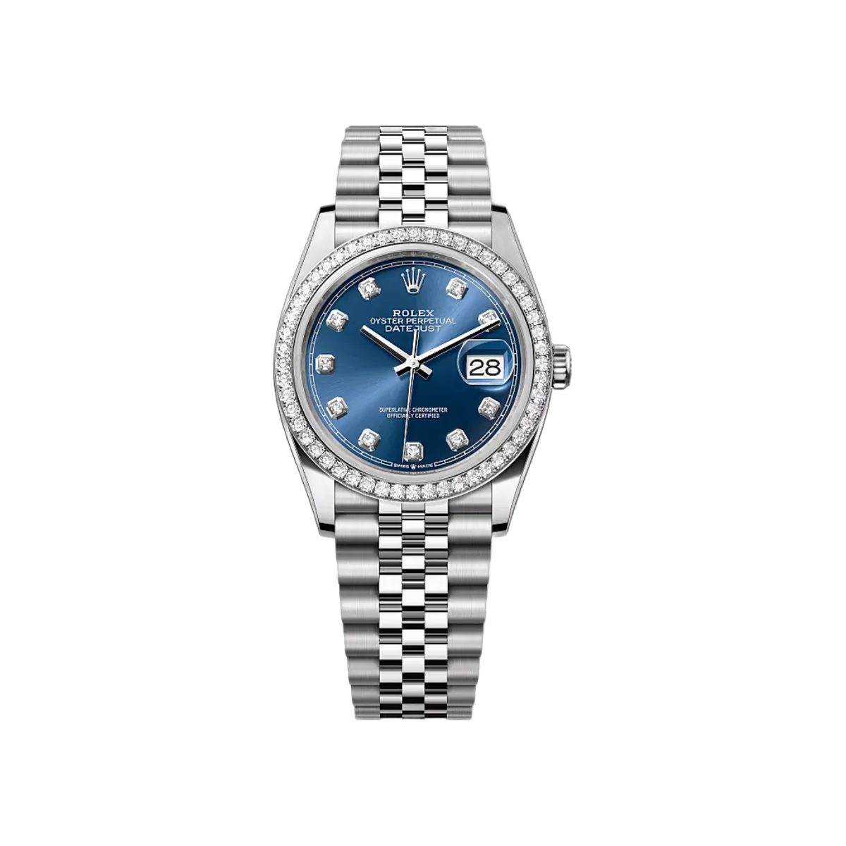 Rolex Datejust 126284RBR-0029 White Gold Bright Blue Dial 36mm Women’s Watch