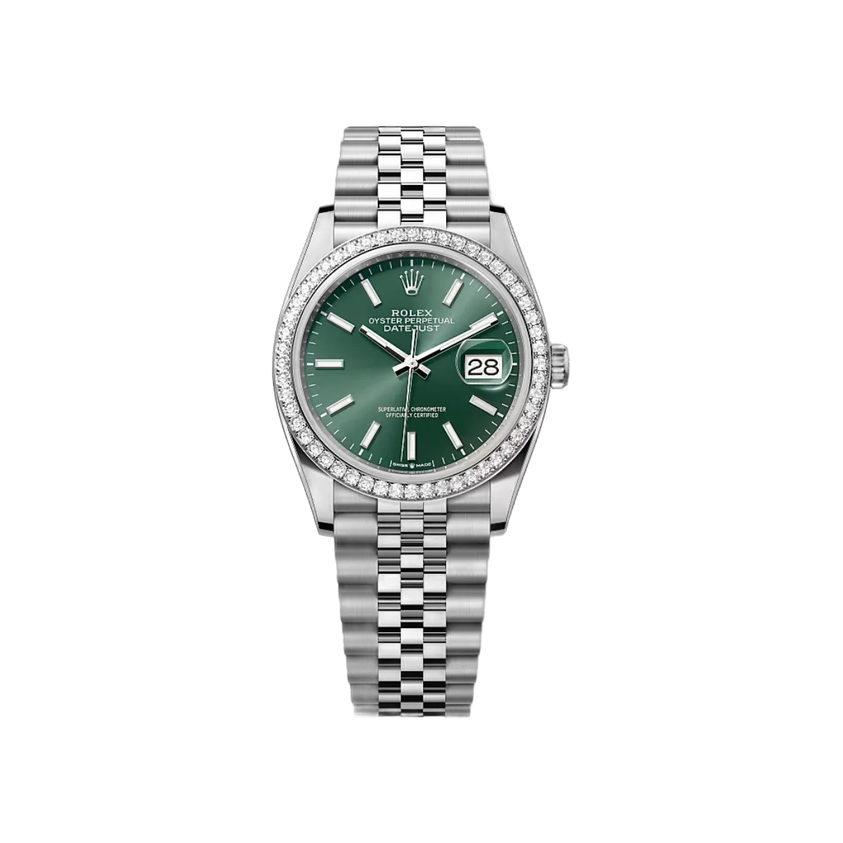 Rolex Datejust 126284RBR-0043 White Gold Mint Green Dial 36mm Women’s Watch