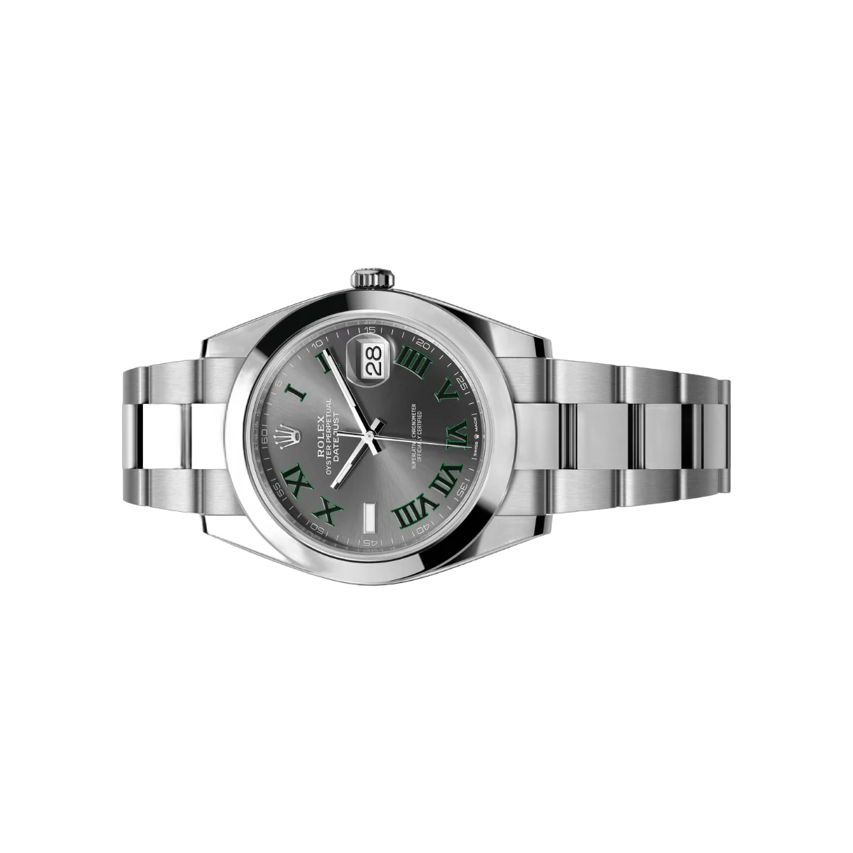 Rolex Datejust 126300-0013 Oyster Perpetual 41mm Green Roman Numerals Grey Dial Mens Watch – additional product photo 2