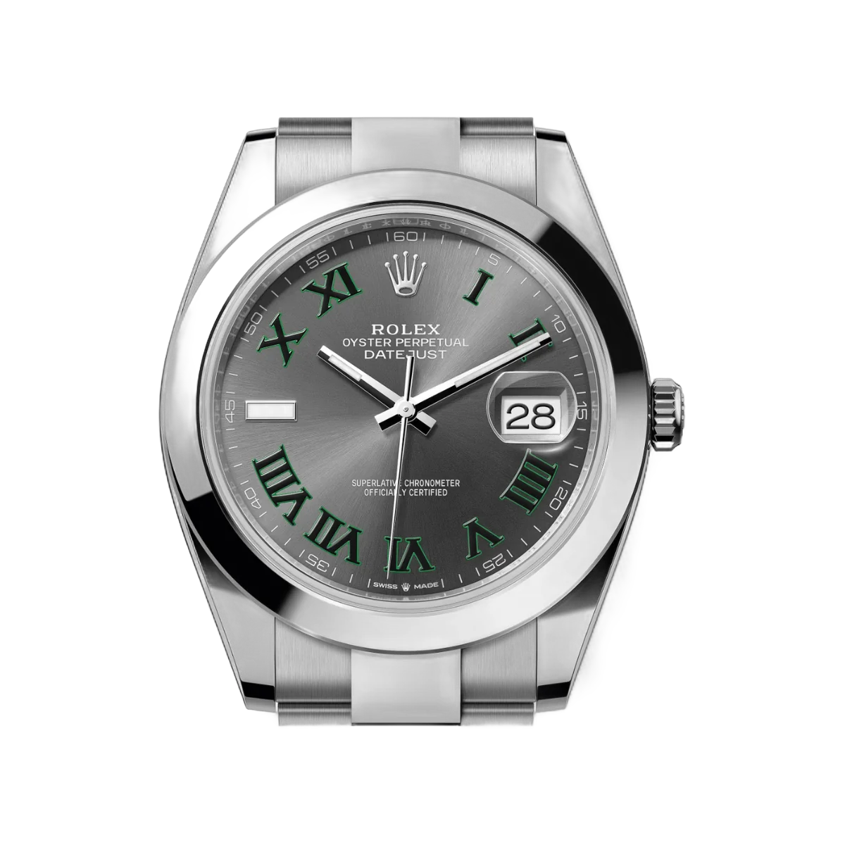 Rolex Datejust 126300-0013 Oyster Perpetual 41mm Green Roman Numerals Grey Dial Mens Watch – additional product photo 3