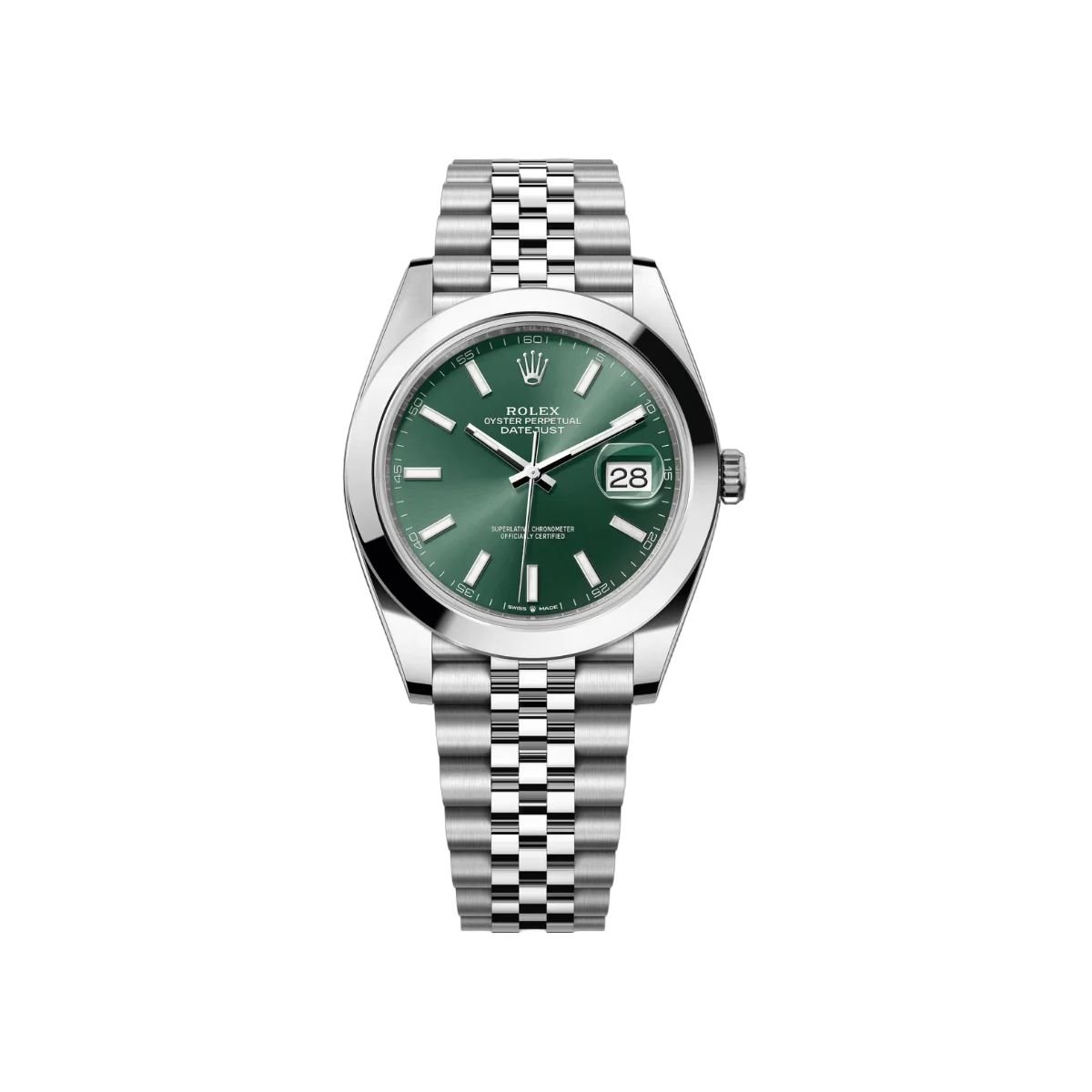 Rolex Datejust 126300-0020 Oyster Perpetual 41mm Mint Green Dial Mens Watch