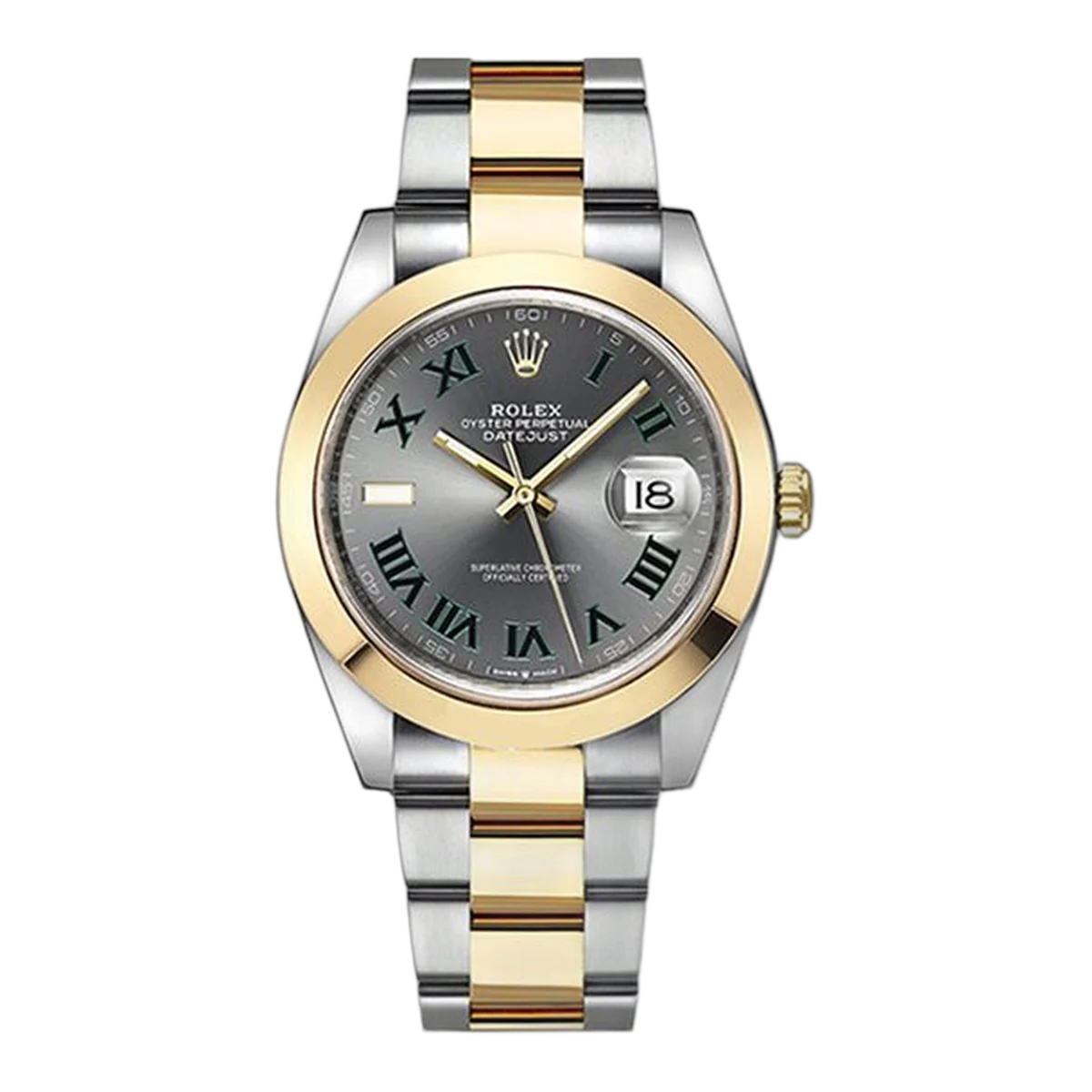 Rolex Datejust 126303 Slgro Slate Grey Green Roman Dial 41Mm Oystersteel And 18K Yellow Gold Oyster Bracelet Men's Watch