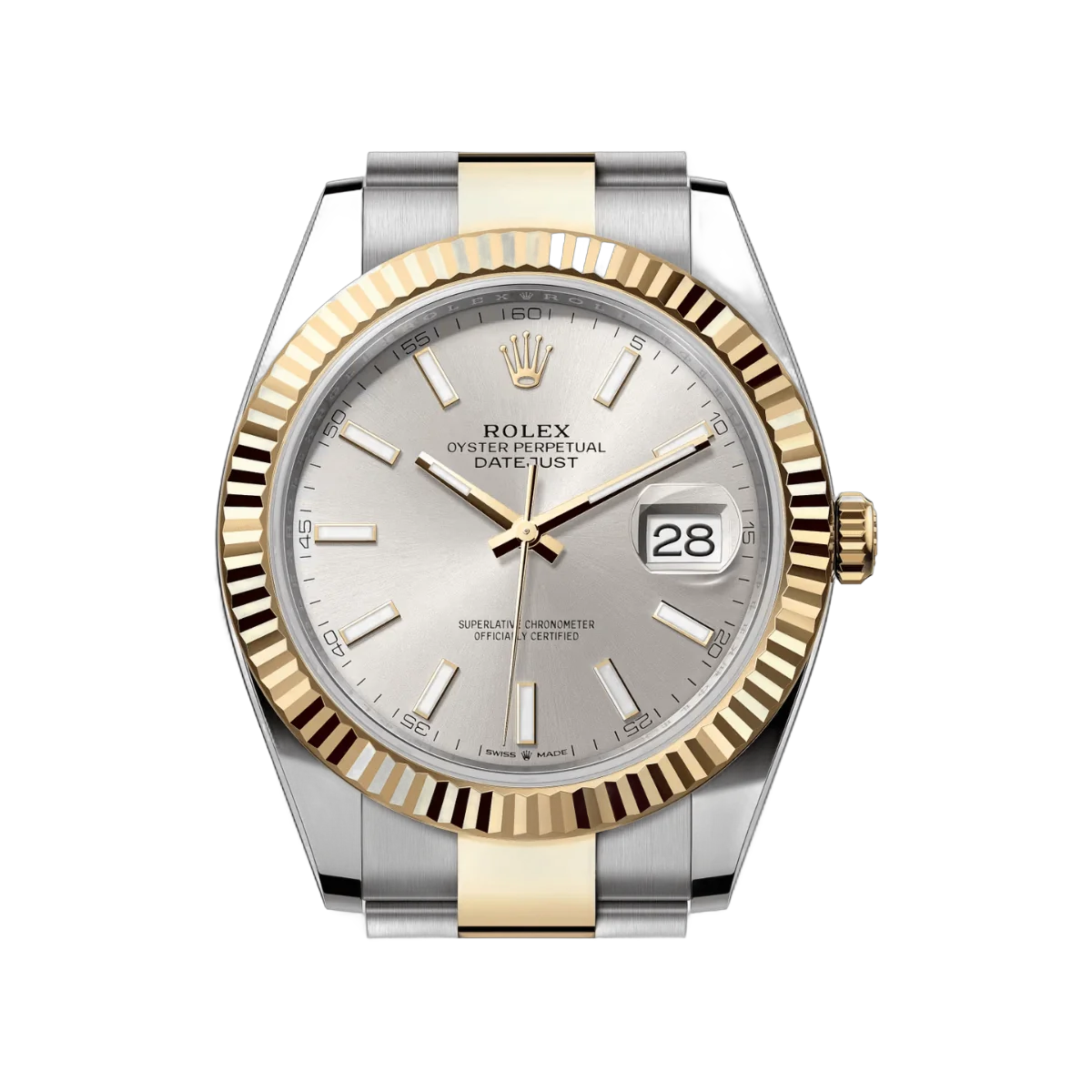 Rolex Datejust 126333-0001 Oystersteel 18kt Yellow Gold 41mm Silver Dial Mens Watch – additional product photo 3