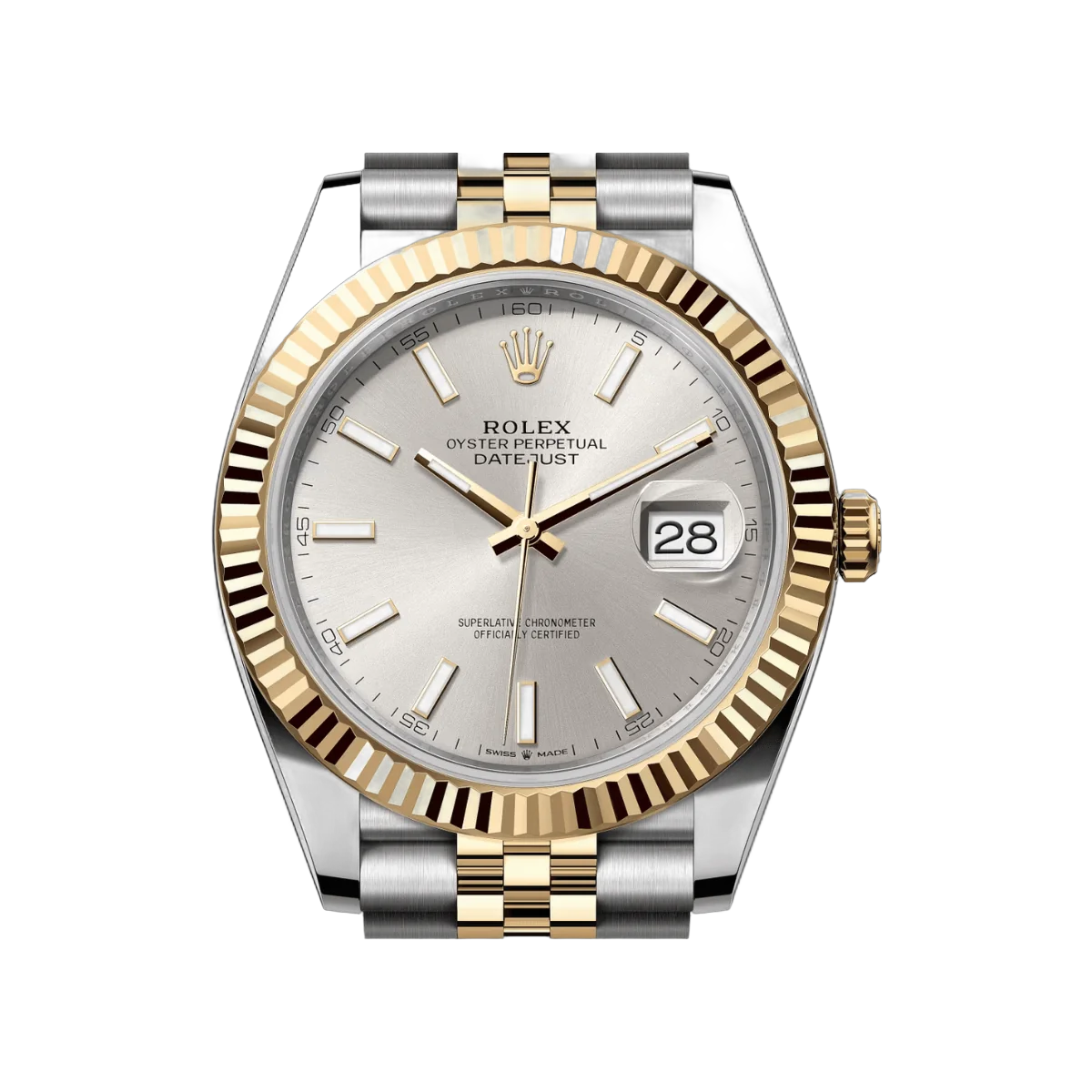 Rolex Datejust 126333-0002 Oystersteel 18kt Yellow Gold 41mm Silver Dial Mens Watch – additional product photo 3