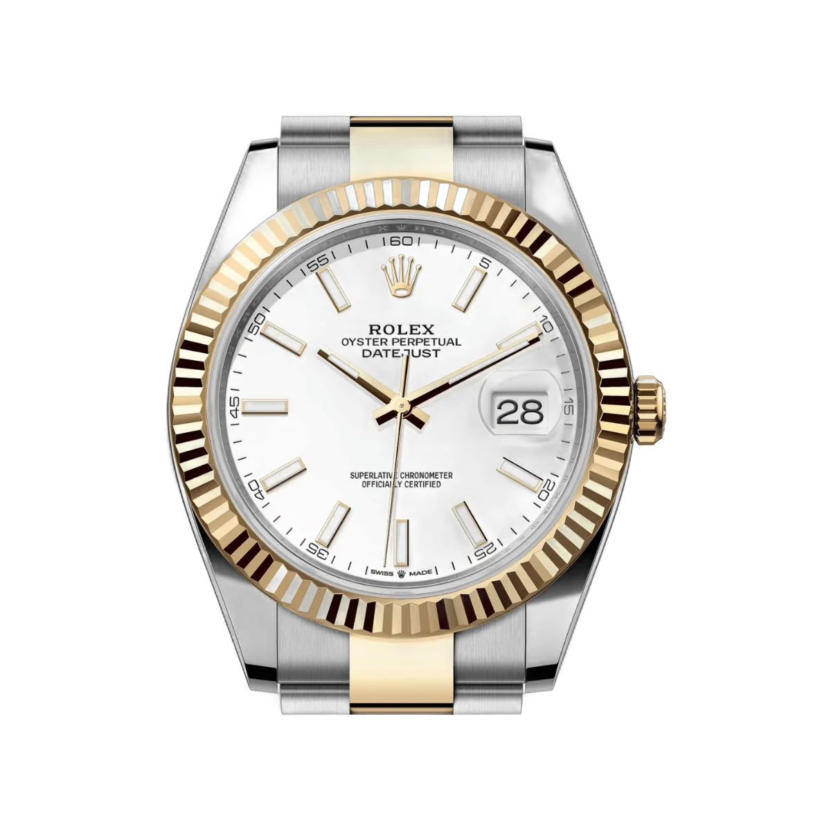 Rolex Datejust 126333-0015 Oystersteel 18kt Yellow Gold 41mm White Dial Mens Watch – additional product photo 3
