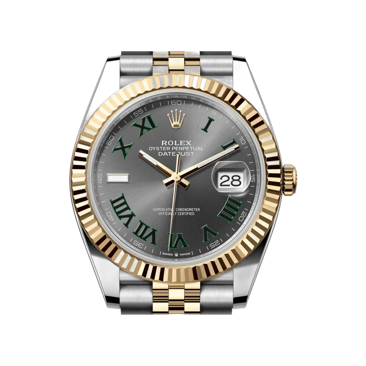Rolex Datejust 126333-0020 Oystersteel Fluted Bezel 41mm Grey Green Roman Dial Men's Watch – additional product photo 3