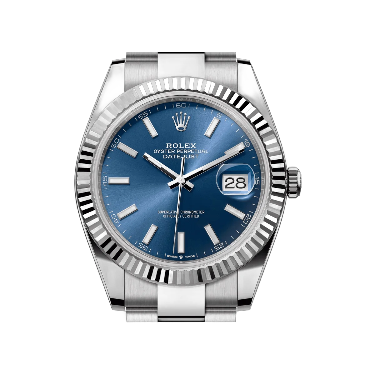 Rolex Datejust 126334-0001 Oystersteel White Gold Bezel 41Mm Blue Index Dial Men's Watch – additional product photo 3