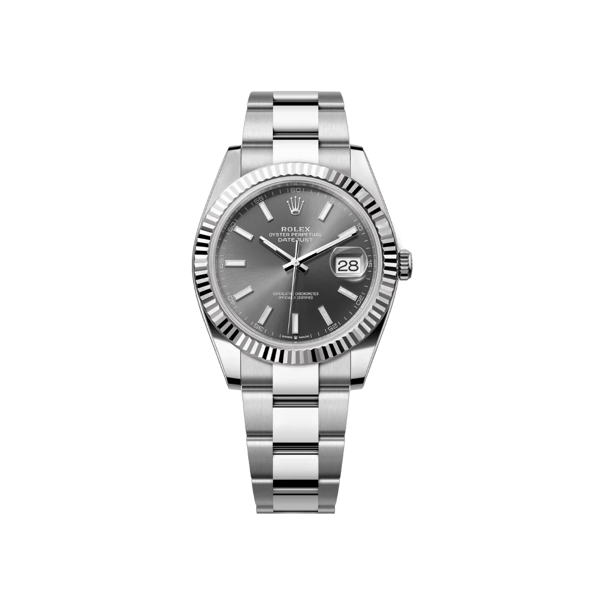Rolex Datejust 126334-0013 Oystersteel White Gold Grey Dial 41mm Men’s Watch