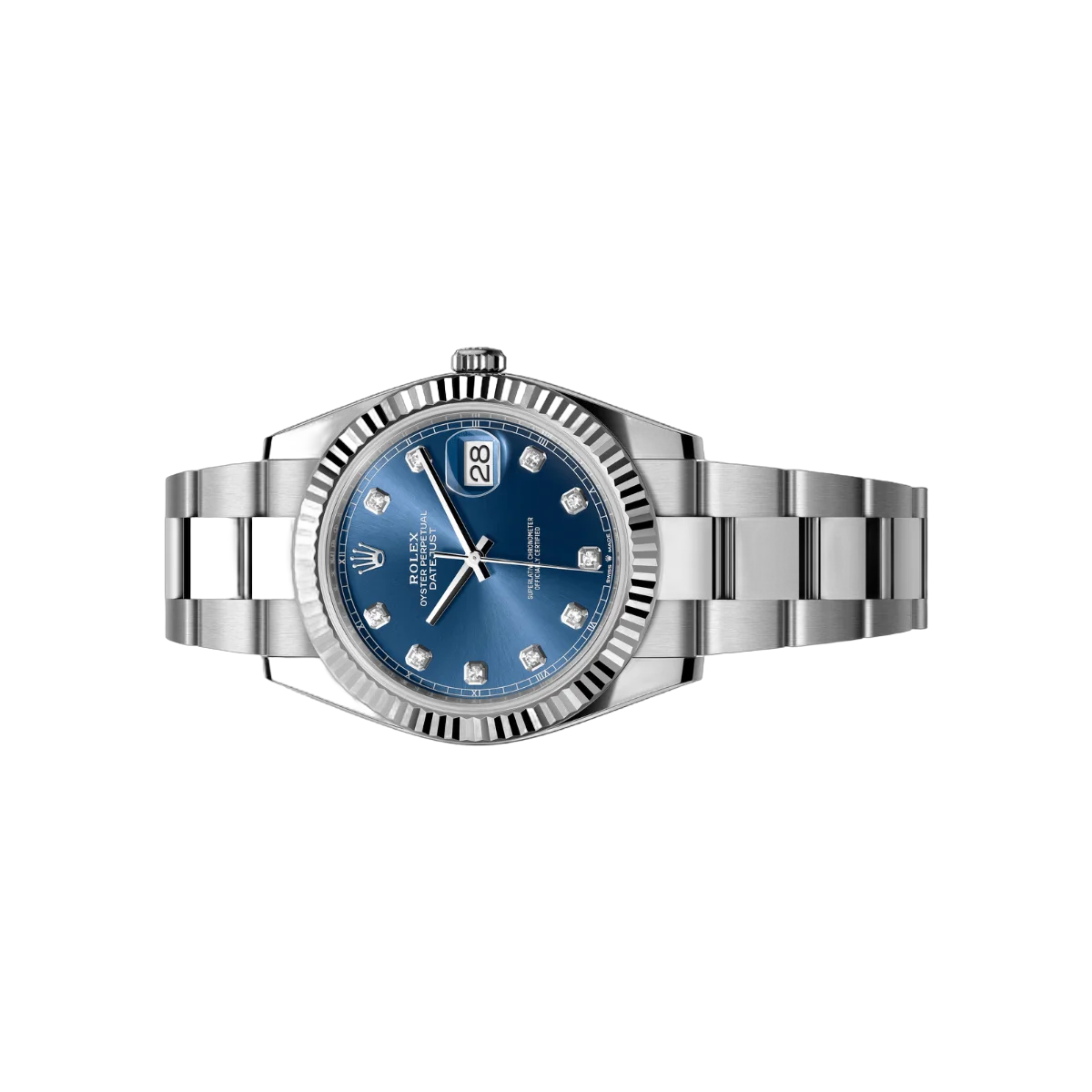 Rolex Datejust 126334-0015 Oystersteel White Gold Bezel Fluted Bezel 41mm Blue Diamond Dial Mens Watch – additional product photo 2