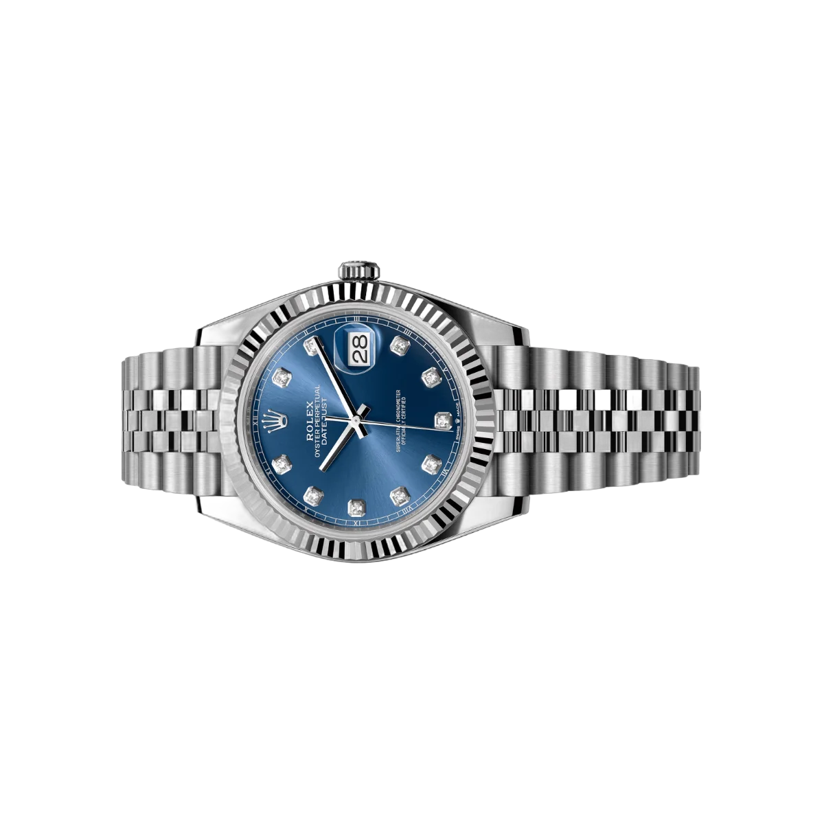 Rolex Datejust 126334-0016 Oystersteel Fluted Bezel Blue Diamond Dial 41mm Blue Diamond Dial Jubilee Bracelet Men's Watch – additional product photo 2