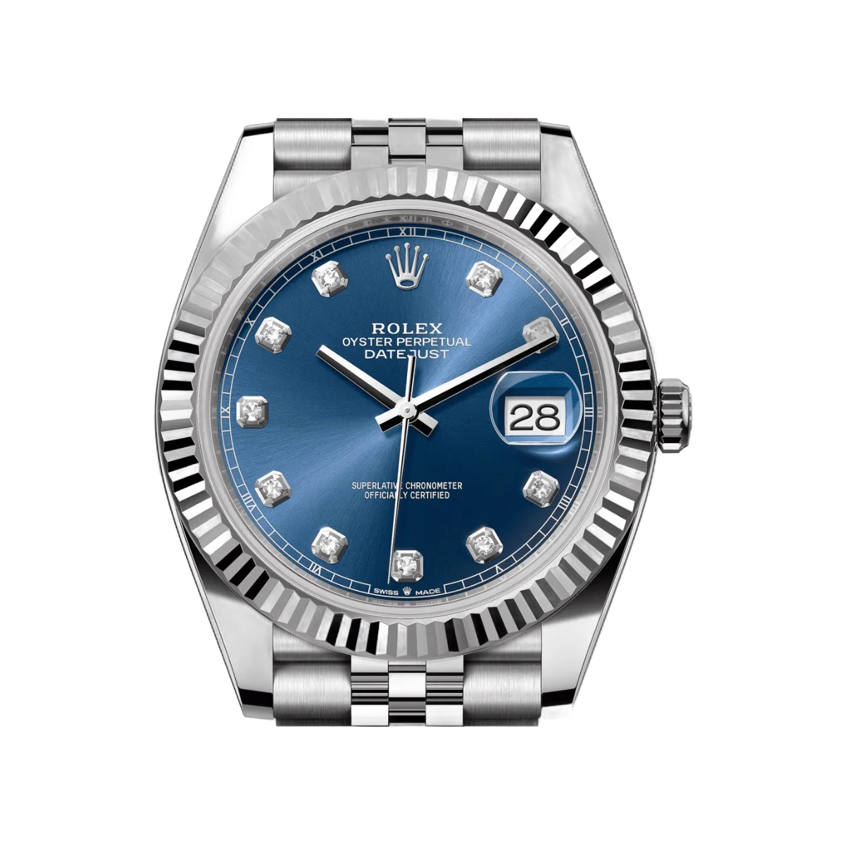 Rolex Datejust 126334-0016 Oystersteel Fluted Bezel Blue Diamond Dial 41mm Blue Diamond Dial Jubilee Bracelet Men's Watch – additional product photo 3