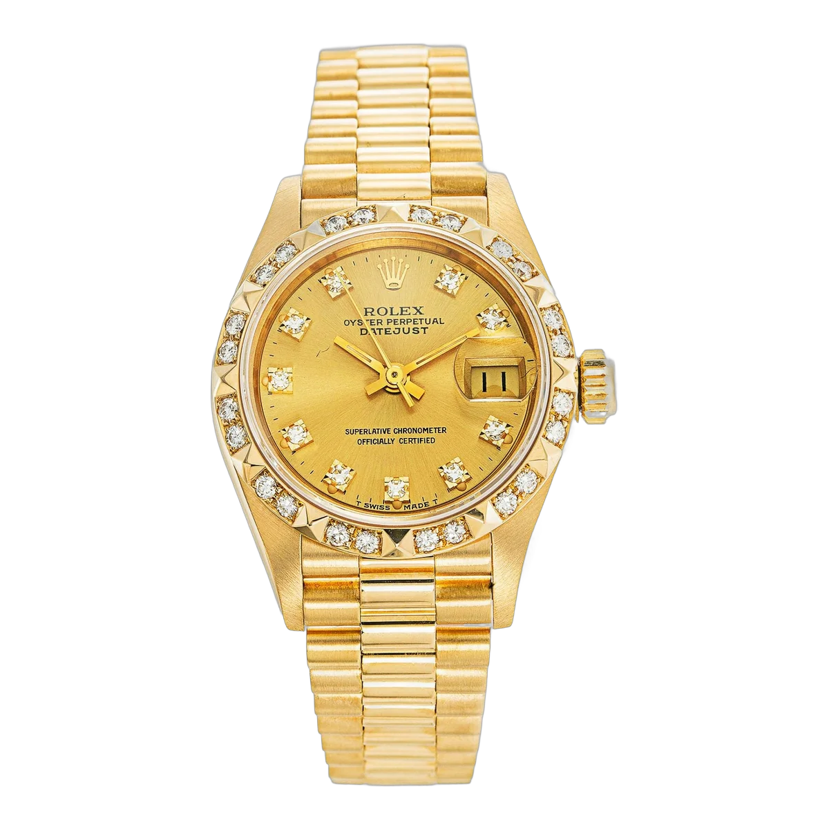 Rolex Datejust 26 Diamond Bezel Champagne Diamond Dial Ladies' Watch