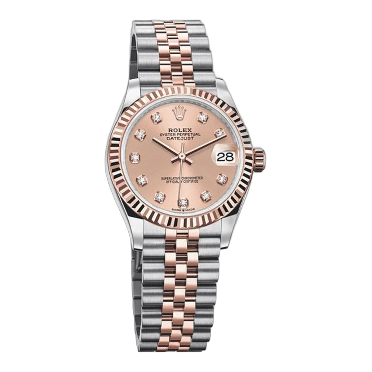 Rolex Datejust 278271 Pkdj Fluted Bezel 31Mm Pink Diamond Dial