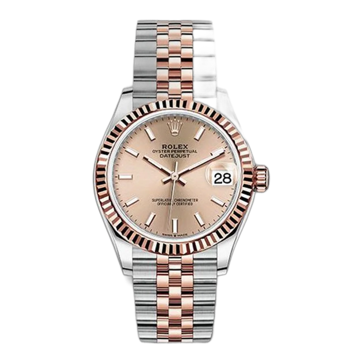 Rolex Datejust 278271 Roij Rose Index 31Mm Oyster Perpetual 18K Rose Gold & Steel Men's Watch