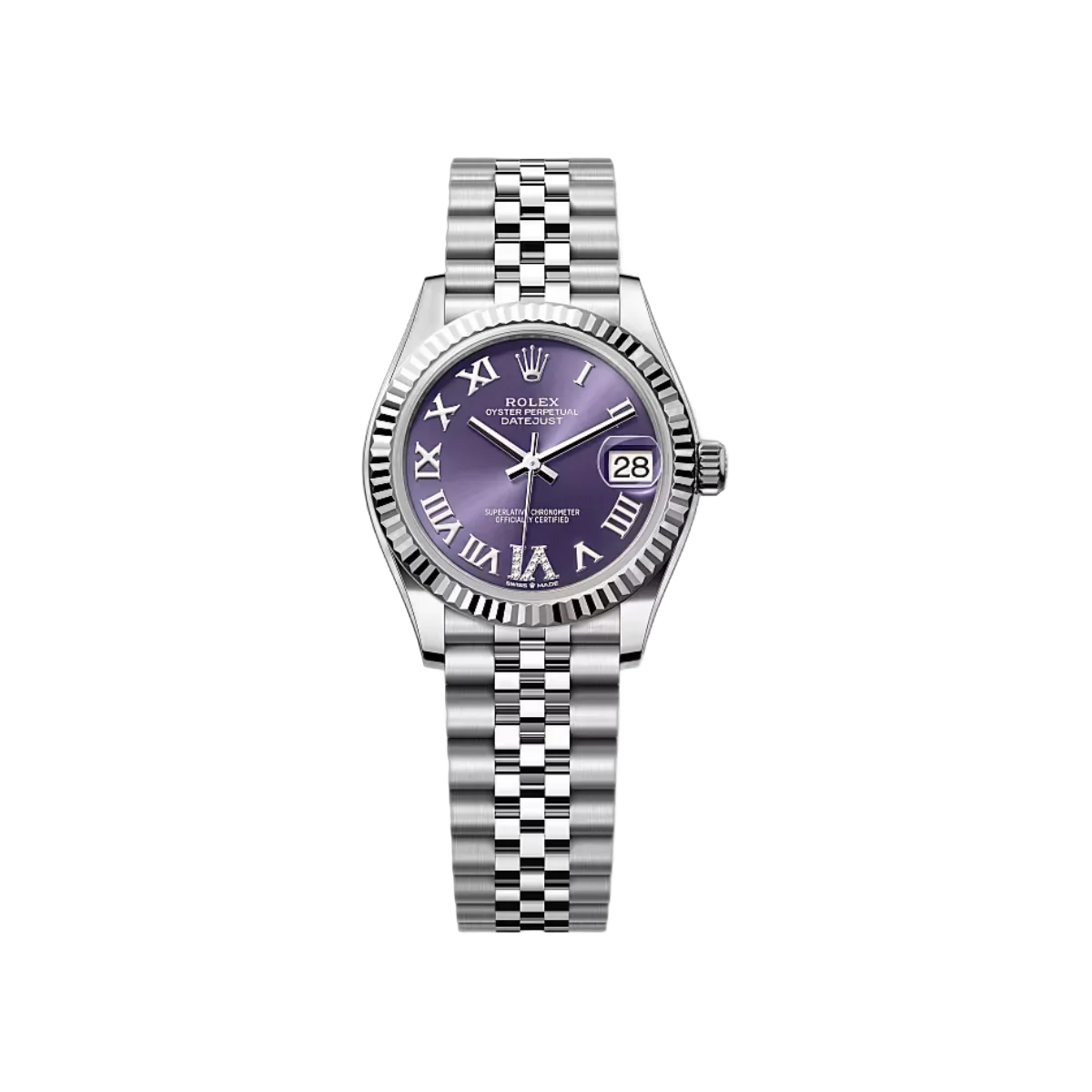 Rolex Datejust 278274-0026 Oystersteel-White Gold Aubergine Dial 31mm Women’s Watch