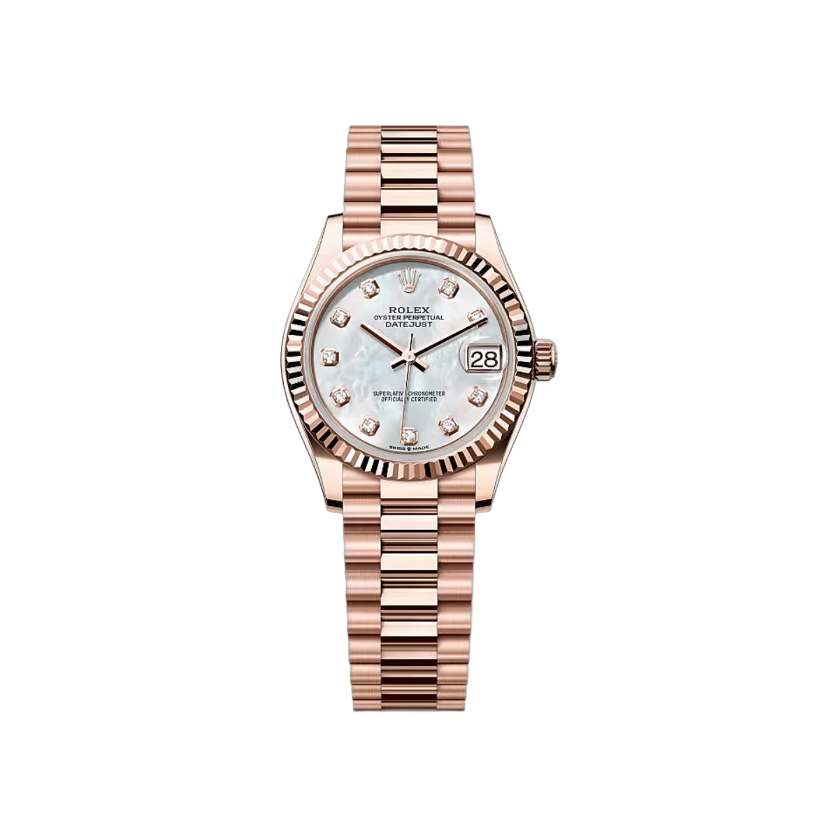 Rolex Datejust 278275-0009 Everose Gold White MOP Dial 31mm Women’s Watch