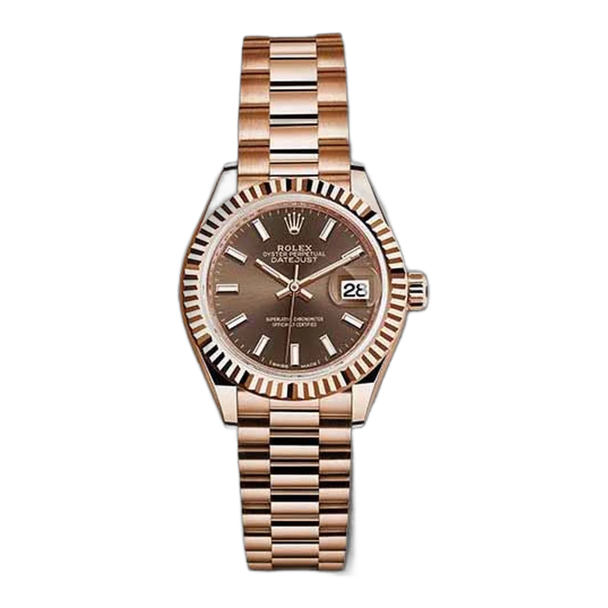 Rolex Datejust 28Mm 18Kt Rose Gold Ladies Watch