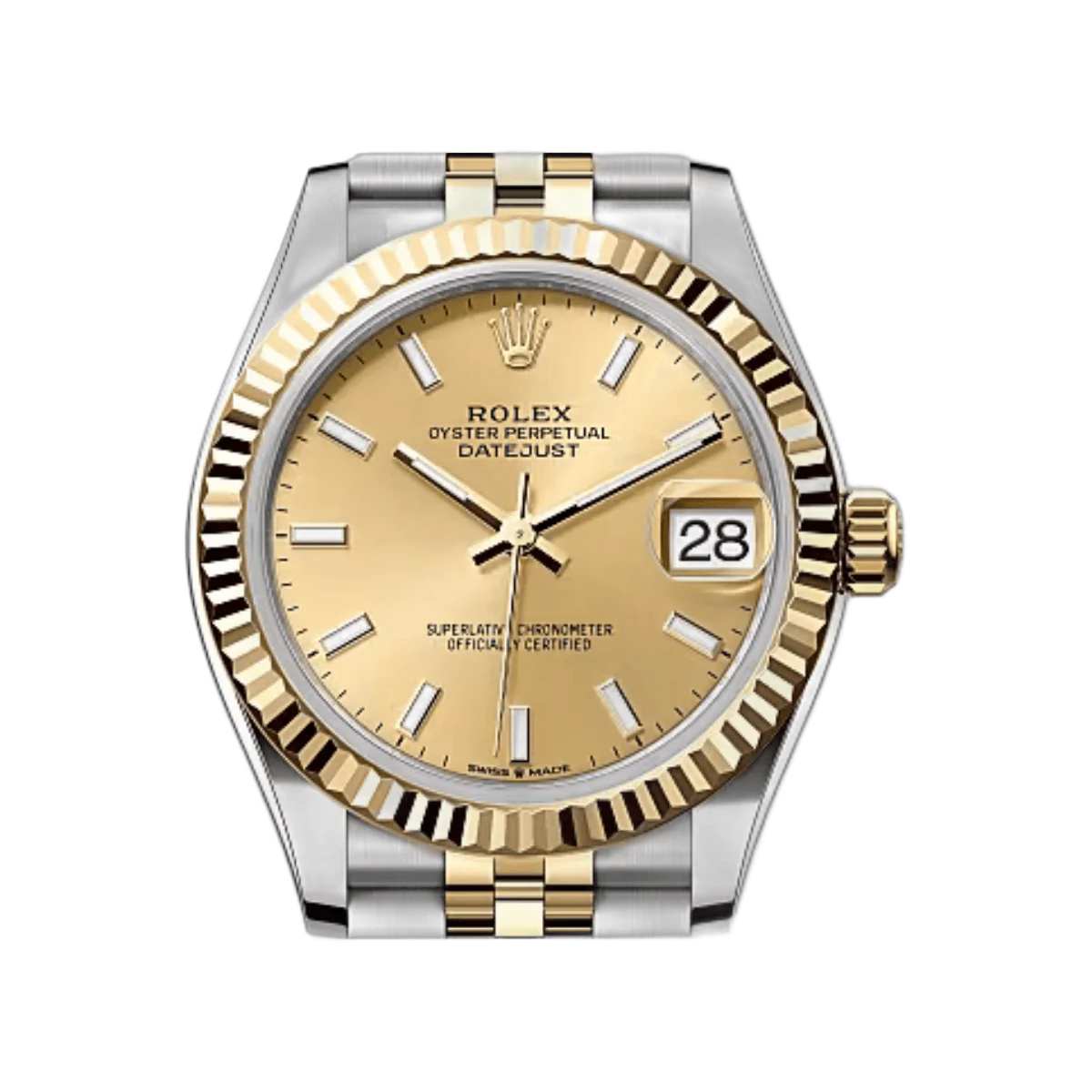 Rolex Datejust 31mm 278273 Yellow Dial Steel And Gold Yellow Gold Fluted Bezel Jubilee Womens Watch – additional product photo 3