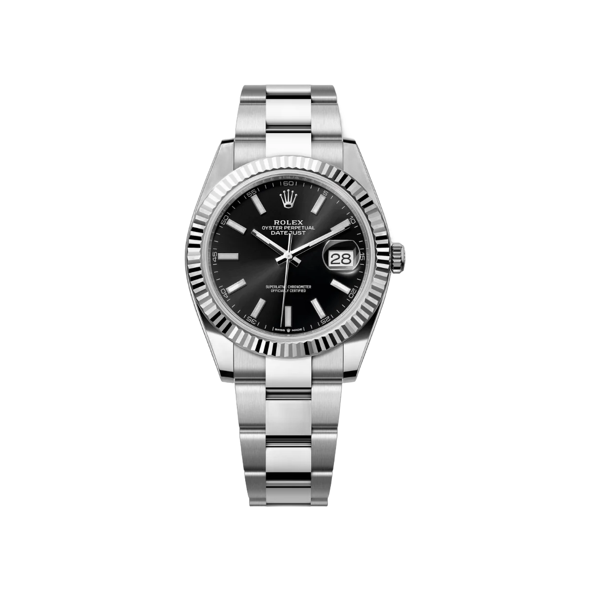 Rolex Datejust 41 Oyster Perpetual 126334-0017 White Gold 41mm Black Index Dial Men's Watch