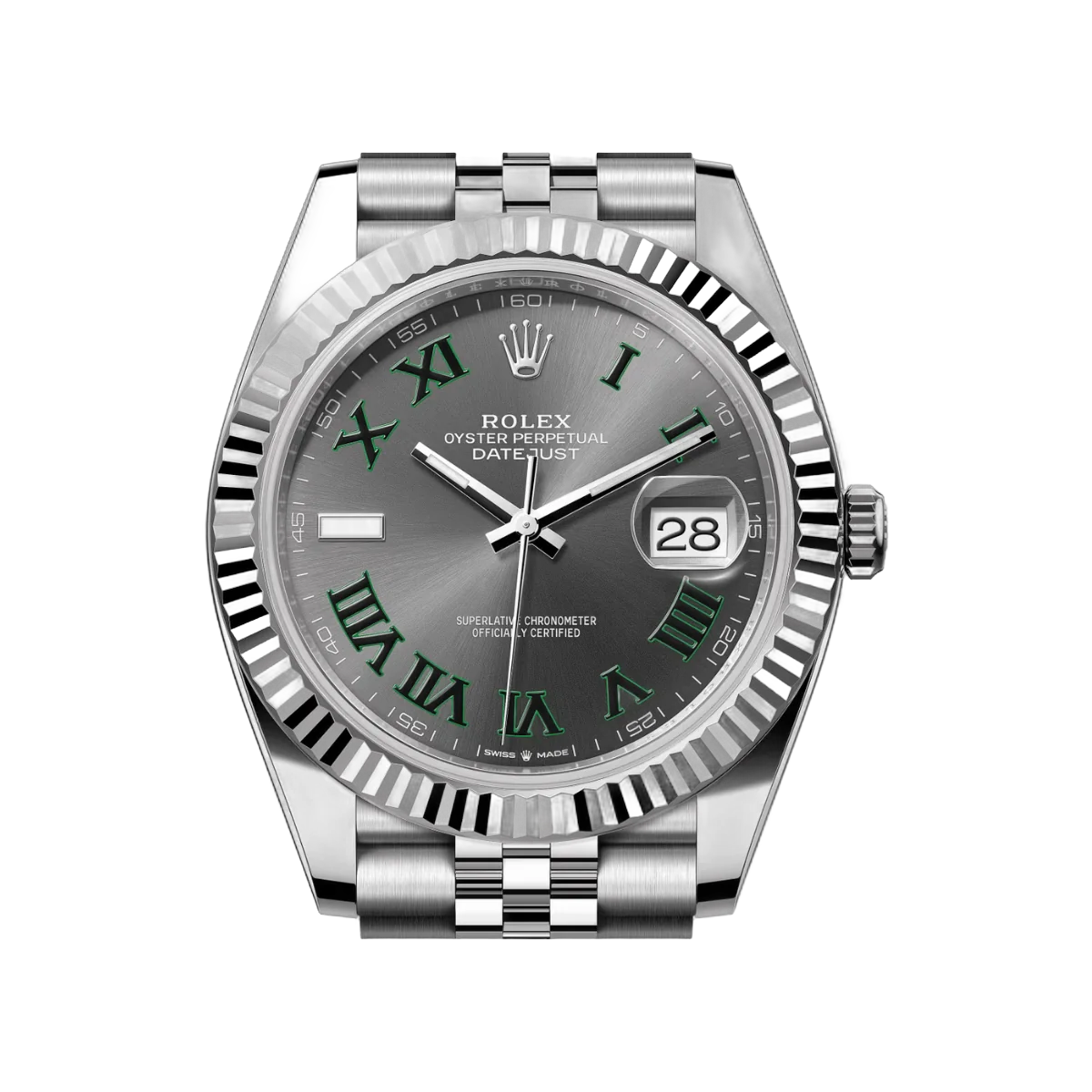 Rolex Datejust 41 Oyster Perpetual 126334-0022 White Gold 41mm Grey Dial Green Numerals Men’s Watch – additional product photo 3
