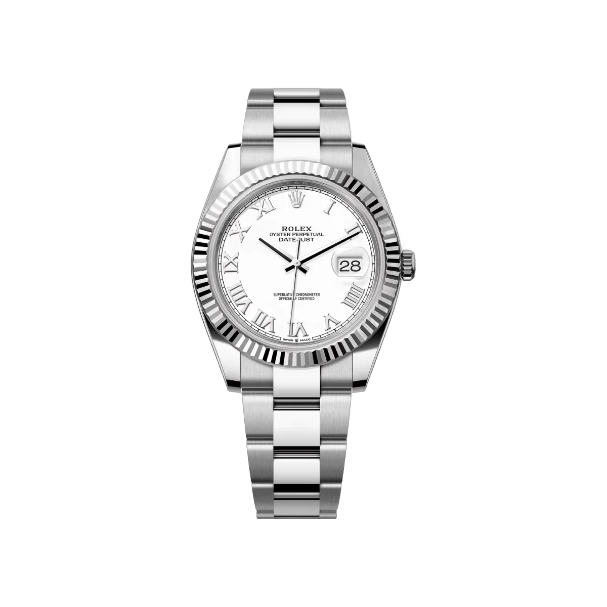 Rolex Datejust 41 Oyster Perpetual 126334-0023 White Gold Roman Numerals 41mm White Dial Mens Watch
