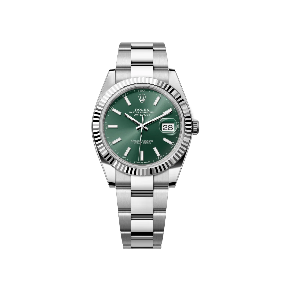 Rolex Datejust 41 Oyster perpetual 126334-0027 White Gold 41mm Mint Green Dial Men’s Watch