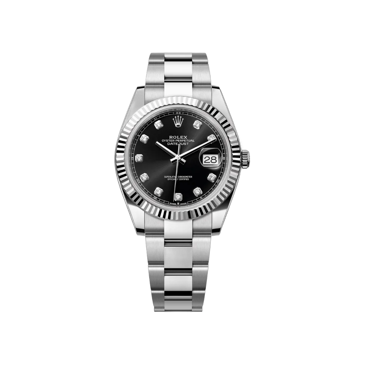 Rolex Datejust 41 Oysters Perpetual 126334-0011 White Gold 41mm Black Diamond Dial Men's Watch