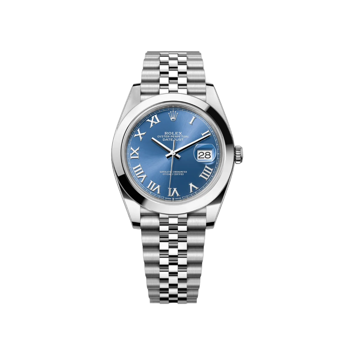 Rolex Datejust m126300-0018 Stainless Steel 41Mm Blue Dial Roman Numerals Mens Watch