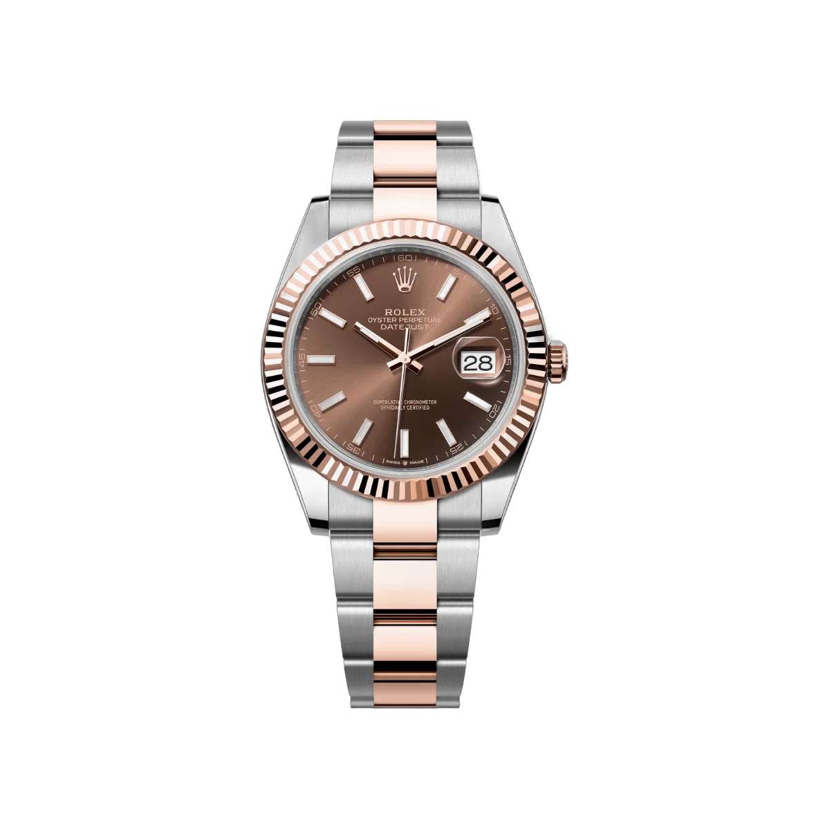 Rolex Datejust m126331-0001 Oyster Perpetual 18K Everose Gold 41Mm Brown Dial Men’s Watch